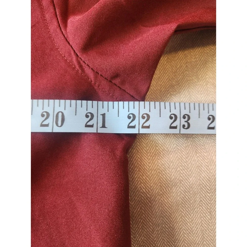 Airwalk Men Button Down Shirt XL Burgundy‎ Long Sleeve Patches Military